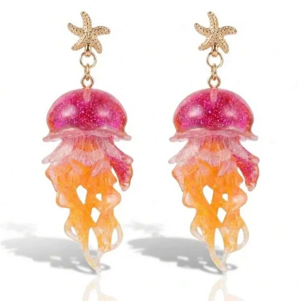 Gold Jellyfish Drop Earrings A1740